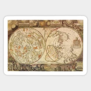 Vintage Celestial Planisphere Map by Joseph Moxon Sticker